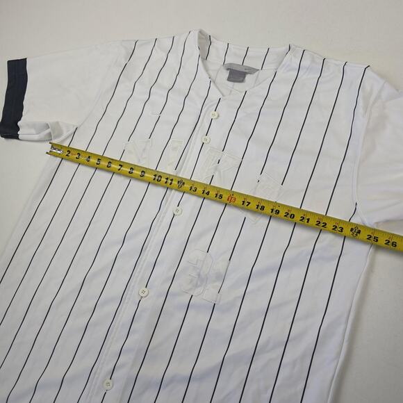 Vtg Y2k Nike Jersey Shirt Mens Extra Large Pinstripe Button Up 31 Baseball 90s - Picture 7 of 12
